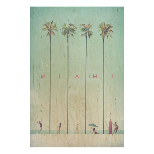 Quadros em madeira paisagens Travel Poster - Miami