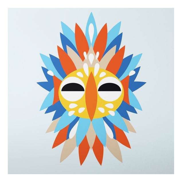 Quadros Indianos Collage Ethnic Mask - Parrot