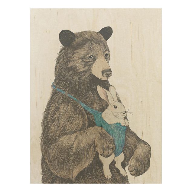 Quadros decorativos Illustration Bear And Bunny Baby