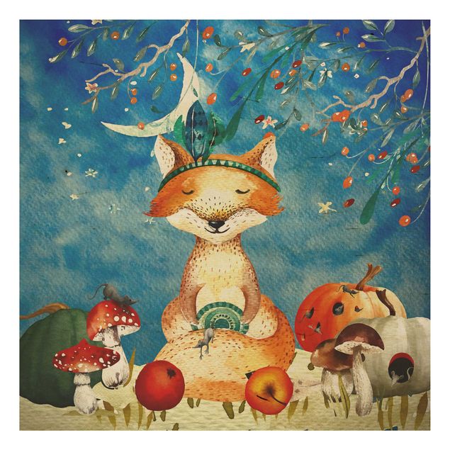 Quadros de Uta Naumann Watercolour Fox In Moonlight