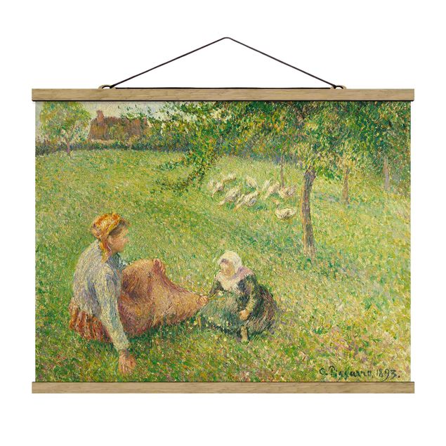 Quadros movimento artístico Pontilhismo Camille Pissarro - The Geese Pasture