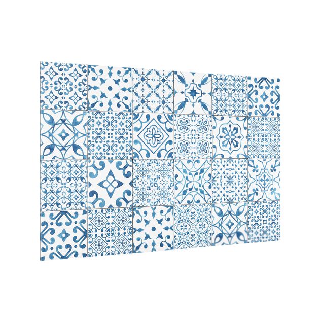 painéis antisalpicos Pattern Tiles Blue White