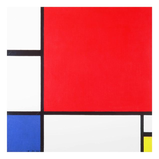painéis antisalpicos Piet Mondrian - Composition Red Blue Yellow