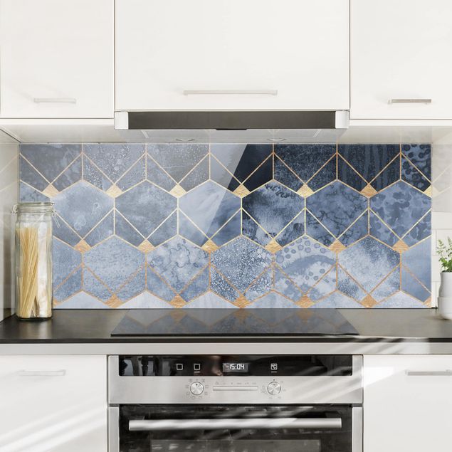decoraçoes cozinha Blue Geometry Golden Art Deco