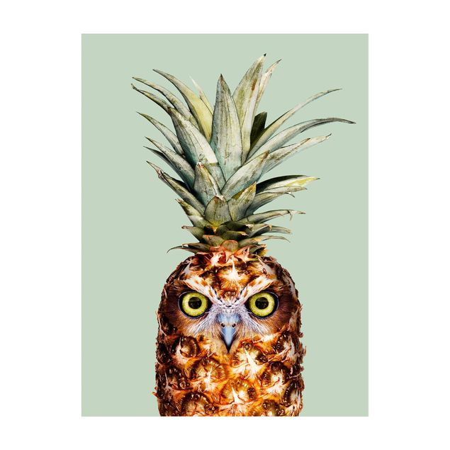 tapete verde agua Pineapple With Owl