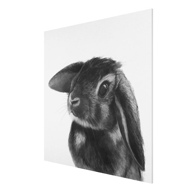 quadros modernos para quarto de casal Illustration Rabbit Black And White Drawing
