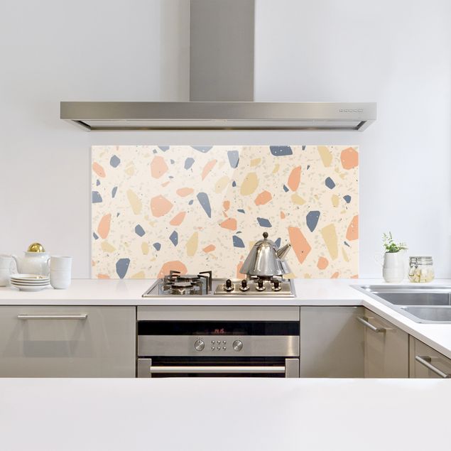 Painel anti-salpicos de cozinha padrões Detailed Terazzo Pattern Siena