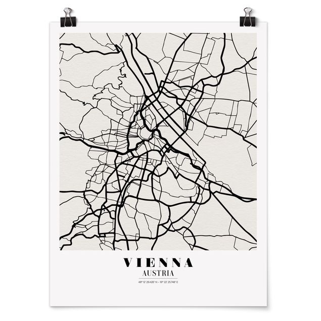 Posters frases Vienna City Map - Classic