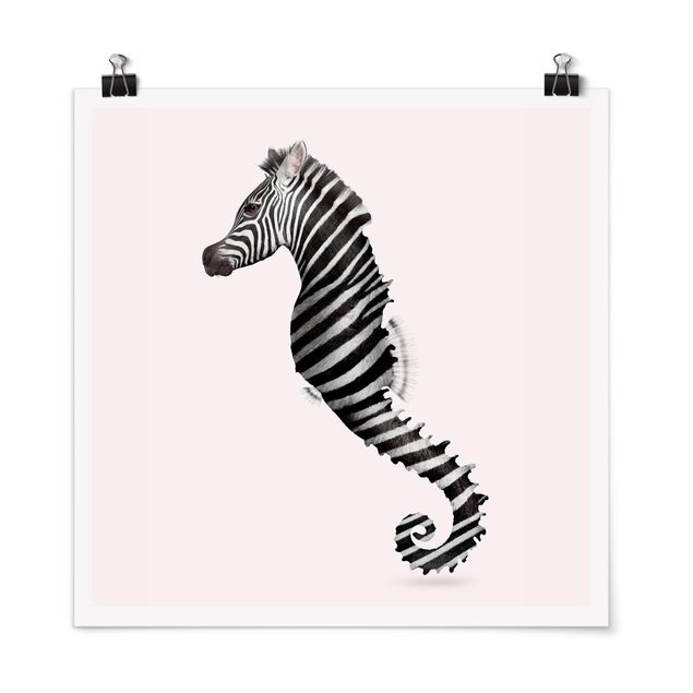 Quadros cavalos Seahorse With Zebra Stripes