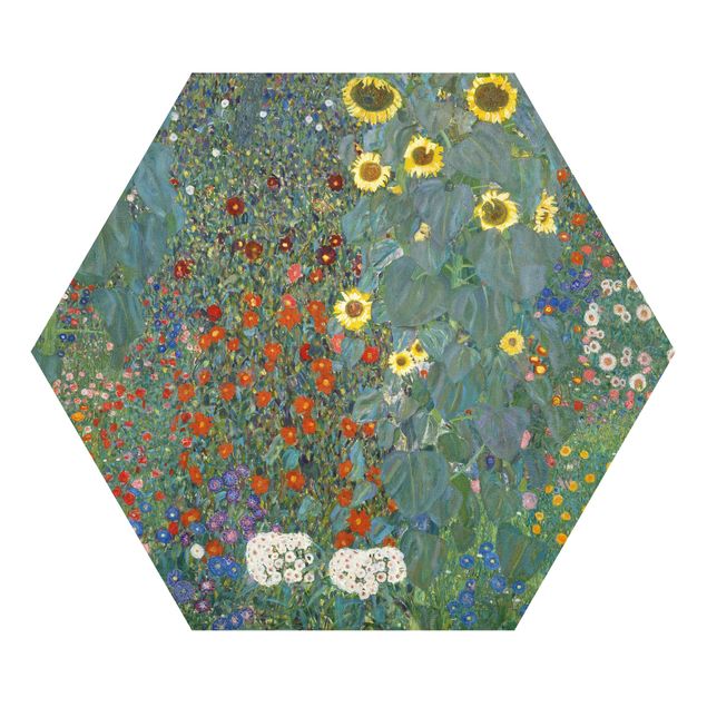 Quadros florais Gustav Klimt - Garden Sunflowers