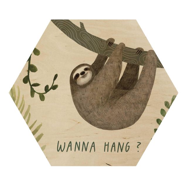 Quadros hexagonais Sloth Sayings - Hang