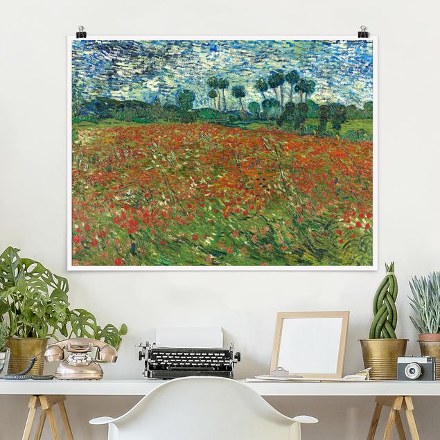 Quadros papoilas Vincent Van Gogh - Poppy Field