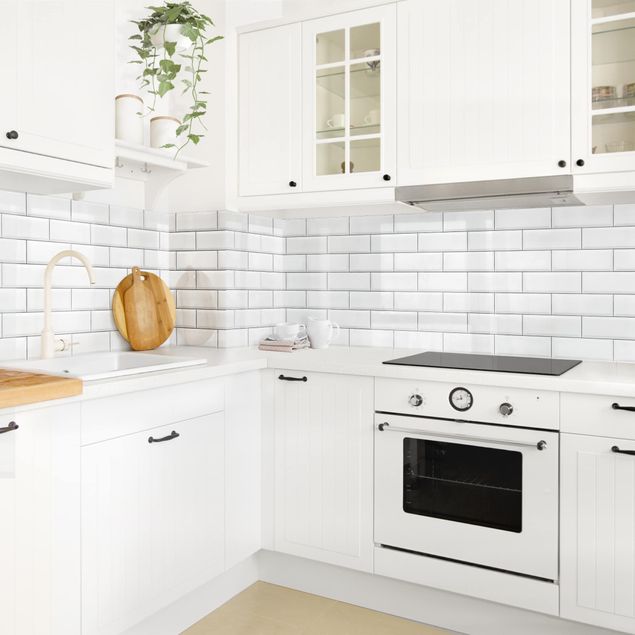 Backsplash de cozinha imitação azulejos White Ceramic Tiles