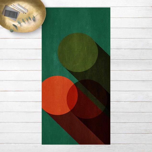 tapete exterior jardim Abstract Shapes - Circles In Green And Red