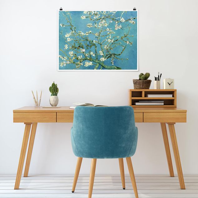 Quadros movimento artístico Pontilhismo Vincent Van Gogh - Almond Blossoms