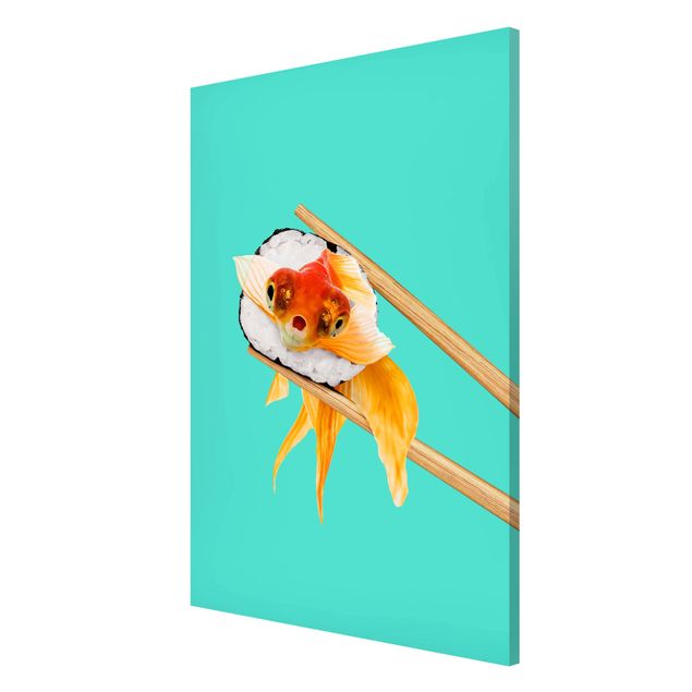 Quadros magnéticos animais Sushi With Goldfish