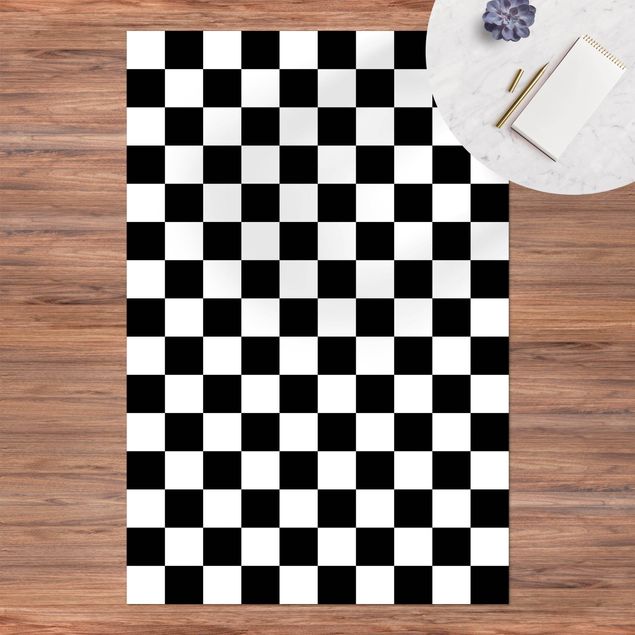 Tapete para varandas Geometrical Pattern Chessboard Black And White