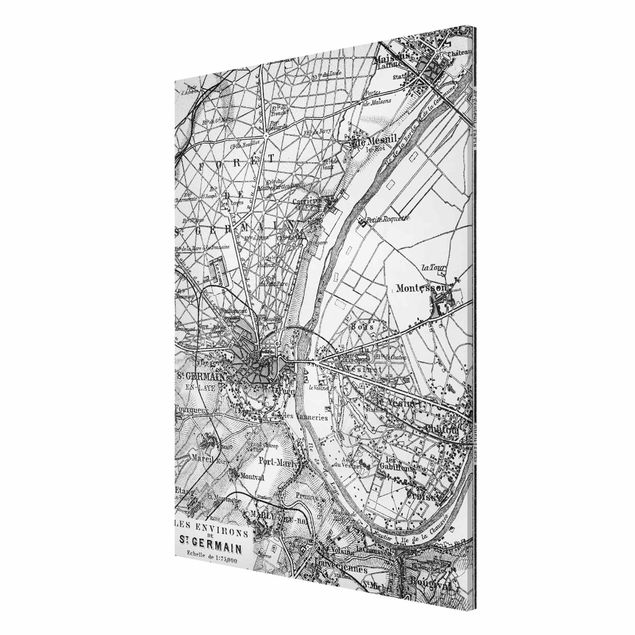 Quadros magnéticos mapas Vintage Map St Germain Paris
