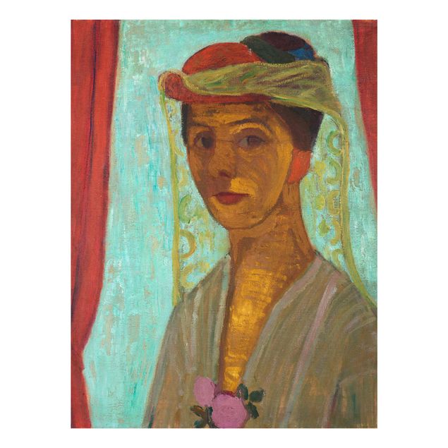 Quadros retratos Paula Modersohn-Becker - Self-Portrait with a Hat and Veil