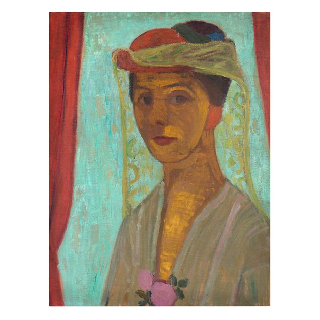 Quadros famosos Paula Modersohn-Becker - Self-Portrait with a Hat and Veil