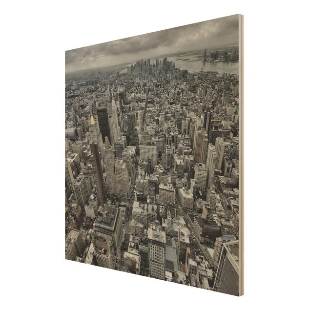 quadro de madeira para parede View Over Manhattan