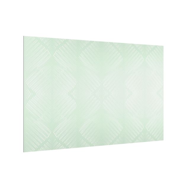 painéis antisalpicos Rhombic Pattern With Stripes In Mint Colour