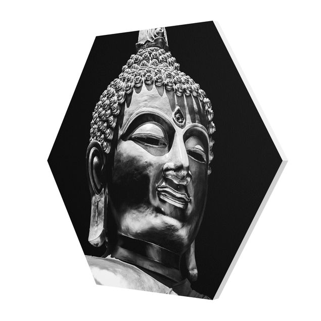 quadros preto e branco para decoração Buddha Statue Face