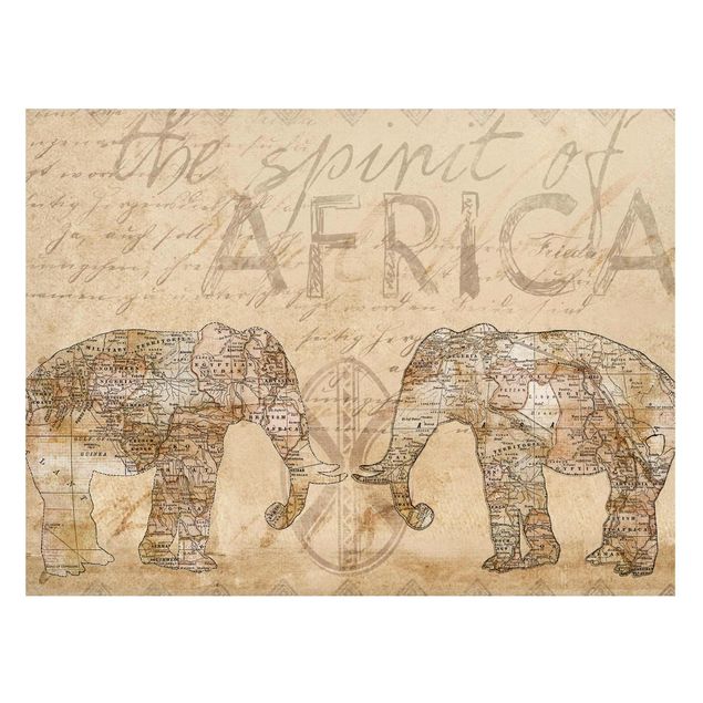 Quadros elefantes Vintage Collage - Spirit Of Africa