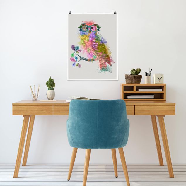Posters animais Rainbow Splash Owl