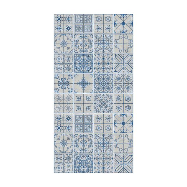 Tapetes imitação azulejos Tile Pattern Coimbra Blue