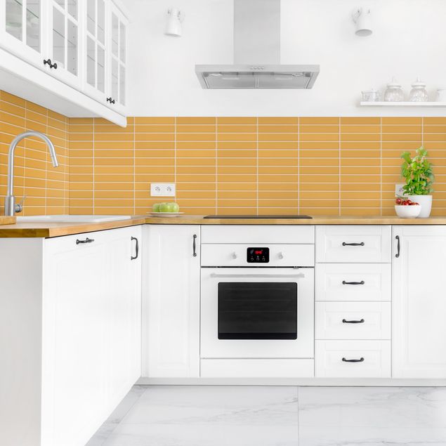 Backsplash de cozinha imitação azulejos Metro Tiles - Orange