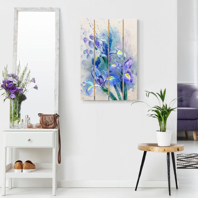 quadros para parede Watercolour Flowers Iris