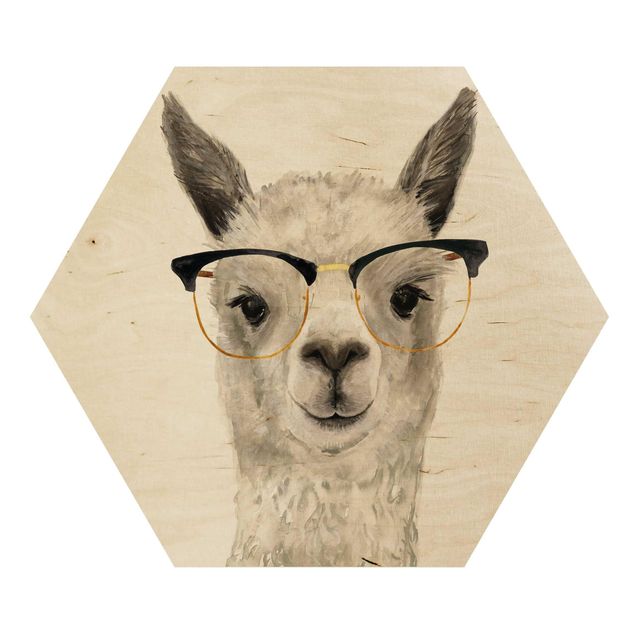 Quadros hexagonais Hip Lama With Glasses I