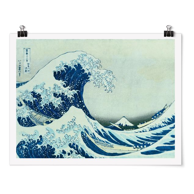 quadro de praia Katsushika Hokusai - The Great Wave At Kanagawa