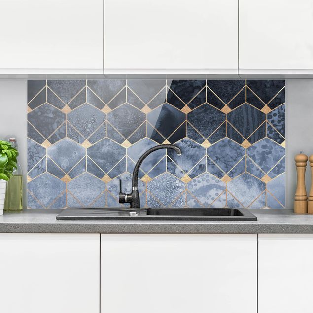 decoraçoes cozinha Blue Geometry Golden Art Deco
