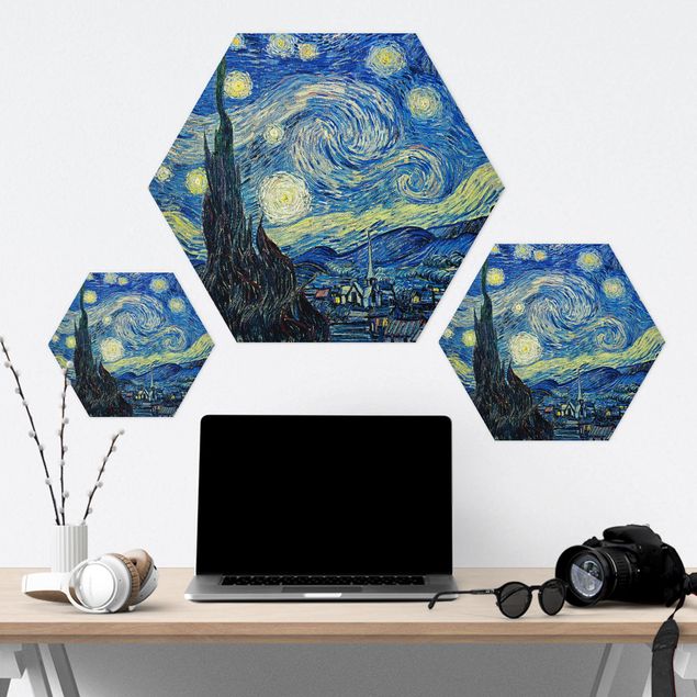 quadro em tons de azul Vincent Van Gogh - The Starry Night