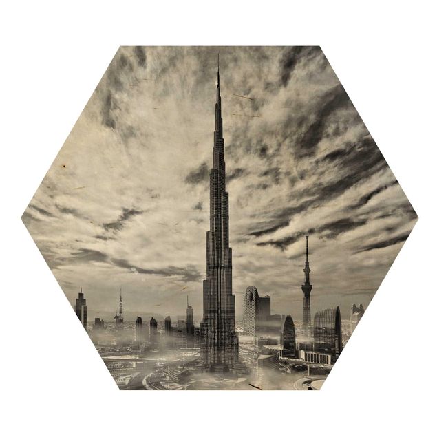 Quadros hexagonais Dubai Super Skyline