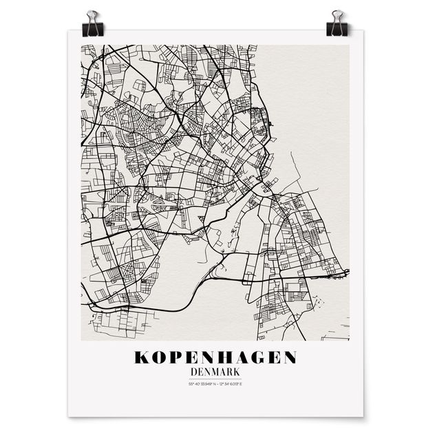 Posters frases Copenhagen City Map - Classic