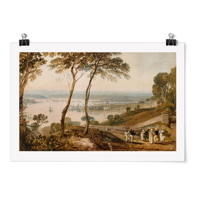 quadros de paisagens William Turner - Plymouth Dock, from near Mount Edgecumbe