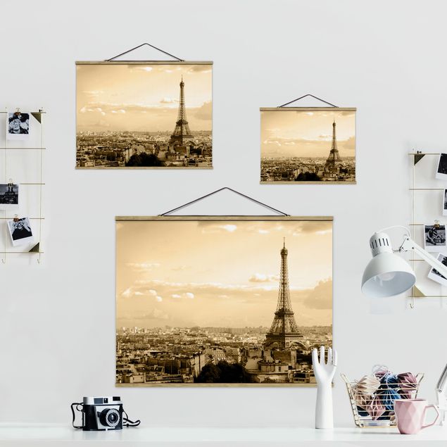 quadro de tecido para parede I love Paris