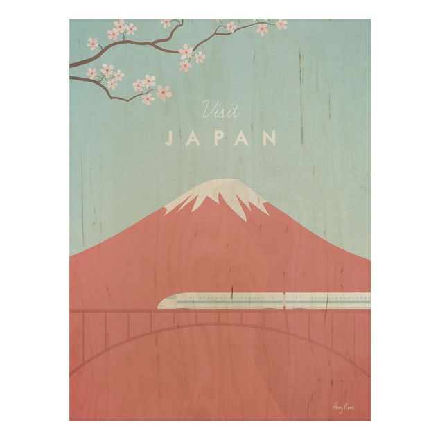 Quadros em madeira flores Travel Poster - Japan