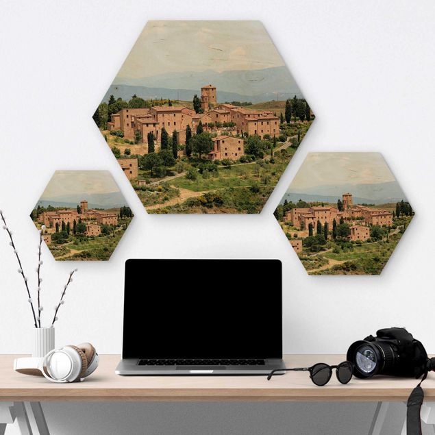Quadros hexagonais Charming Tuscany