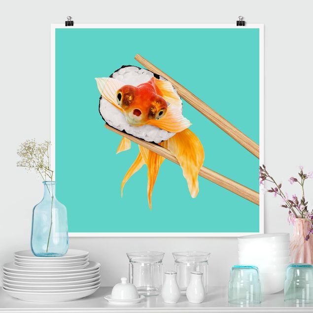 Quadros peixes Sushi With Goldfish