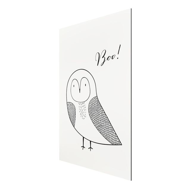 quadros decorativos para sala modernos Owl Boo Drawing