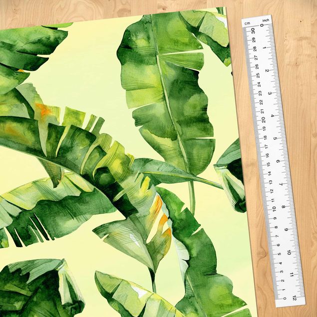 Películas autocolantes verdes Banana Leaves Watercolour
