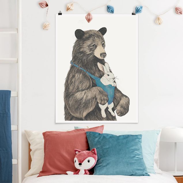 Quadros ursos Illustration Bear And Bunny Baby