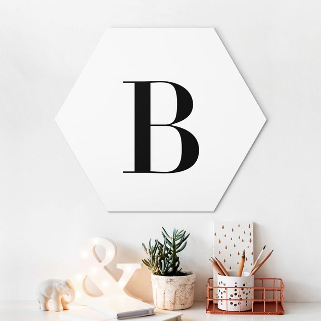 Quadros com letras Letter Serif White B