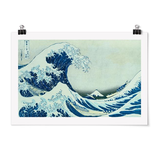 quadro de praia Katsushika Hokusai - The Great Wave At Kanagawa