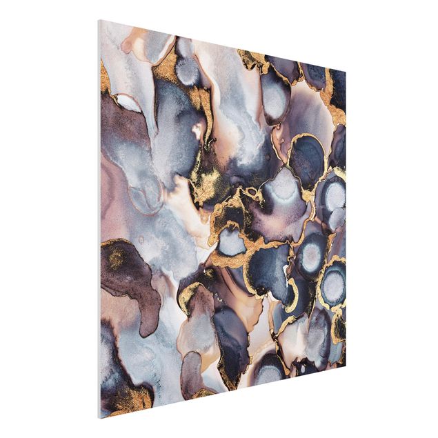 Quadros famosos Marble Watercolour With Gold