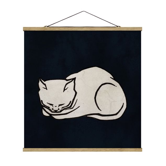Quadros modernos Sleeping Cat Illustration